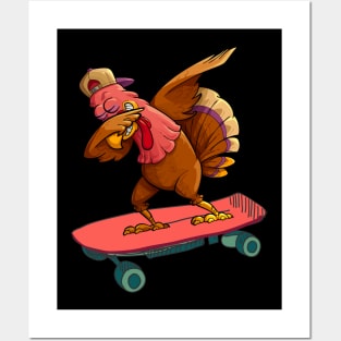 Dabbing Turkey Thanksgiving Day Pilgrim Boys Girls Funny Dab Posters and Art